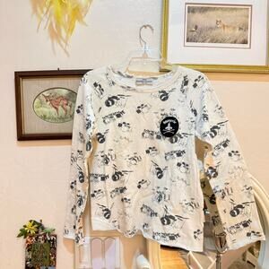 Hysteric Glamour white long sleeve shirt drums hysteric girl w crossbones logo